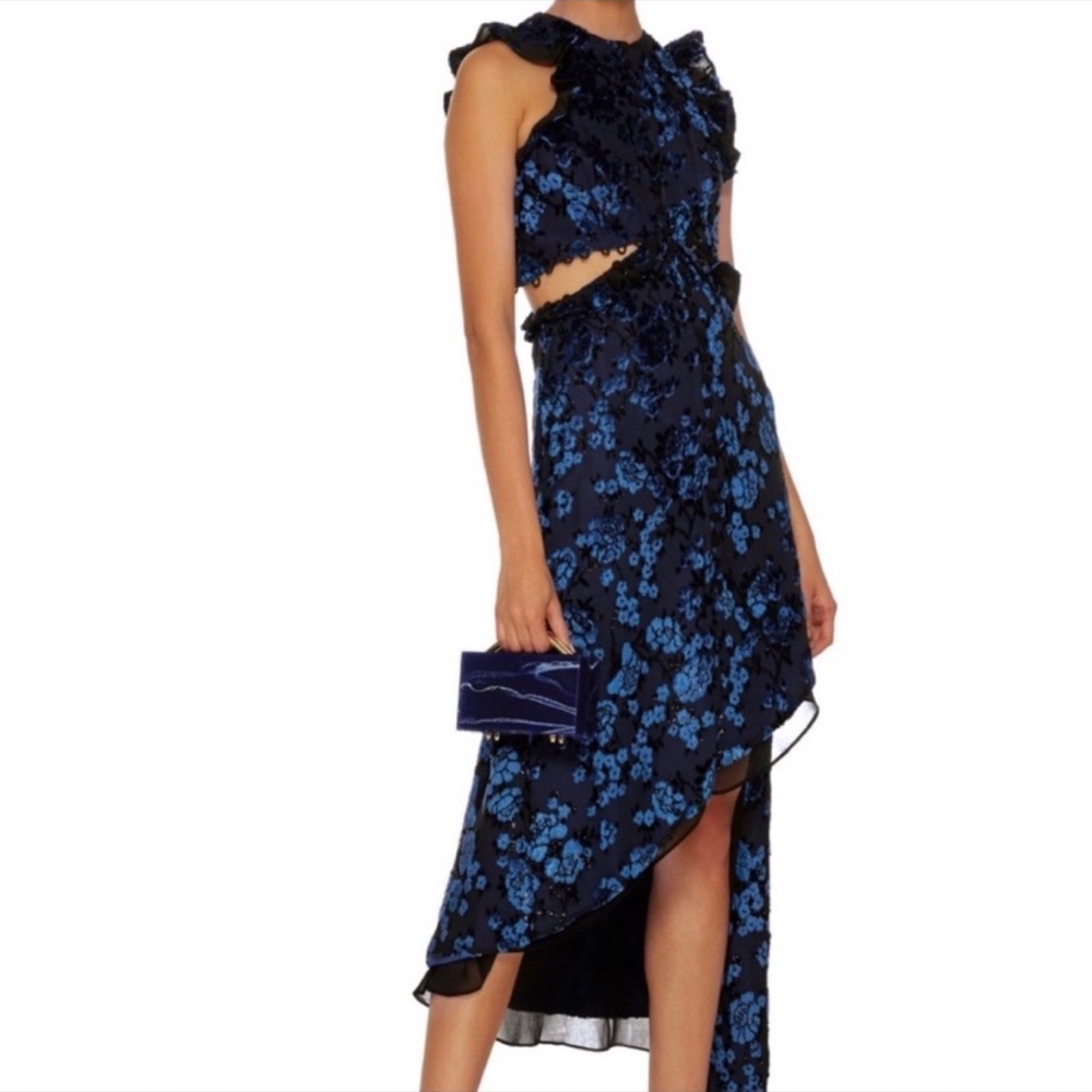 SELF-PORTRAIT FLORAL DEVORE VELVET SLEEVELESS
